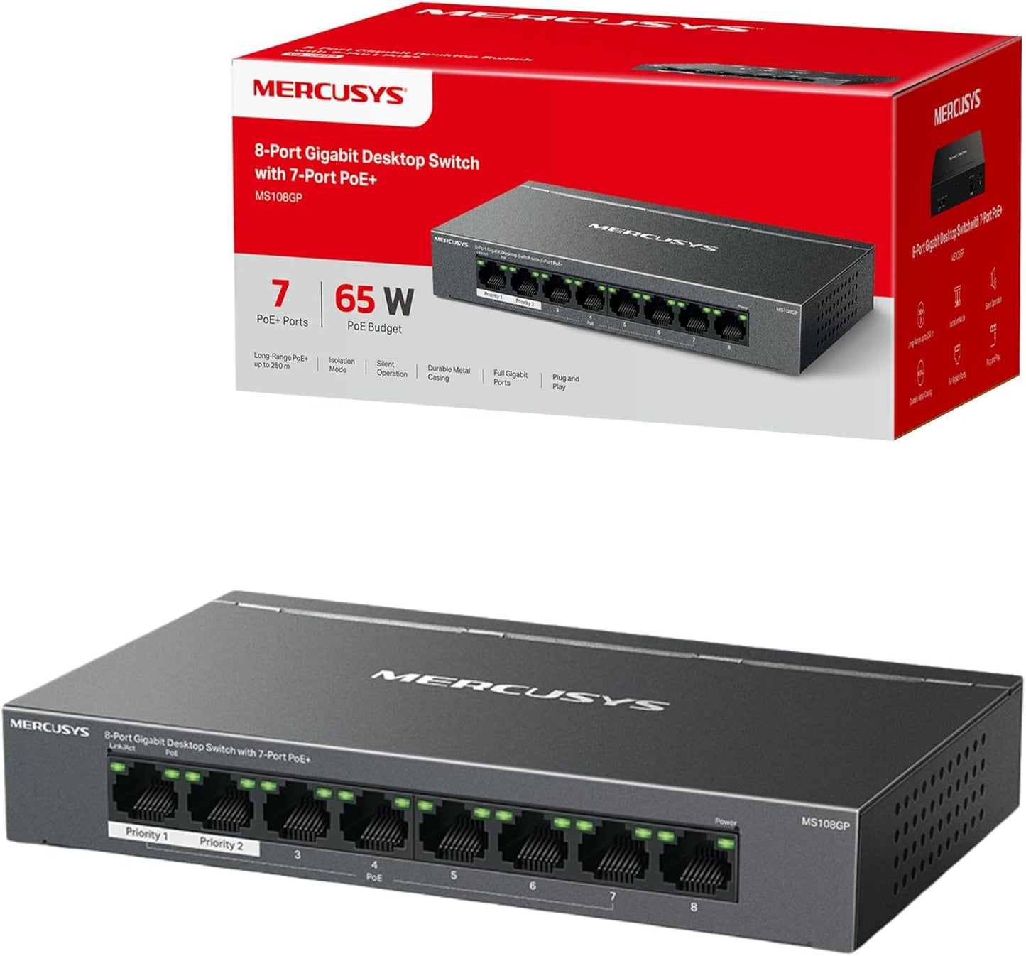 Mercusys POE switch MS108GP 7GP+1