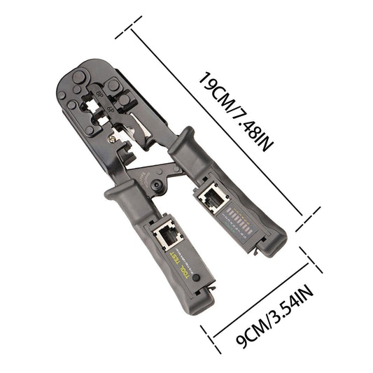The crimping and cable testing (كماشه كبس كابلات الشبكة مع جهاز فحص مدمج)