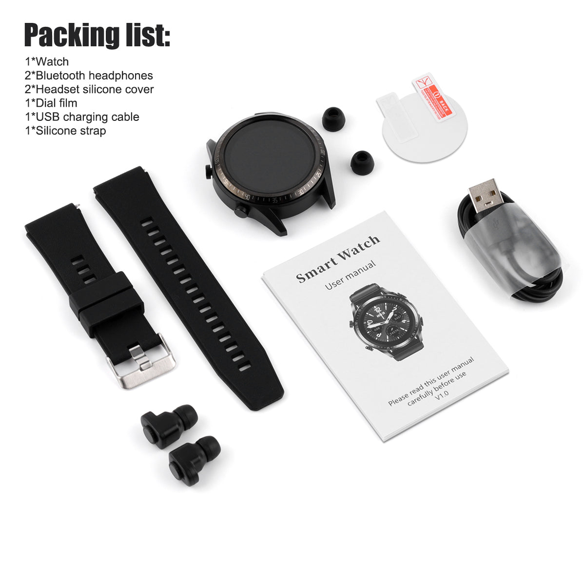 JM03 2 in 1 Smart Watch with Earbuds