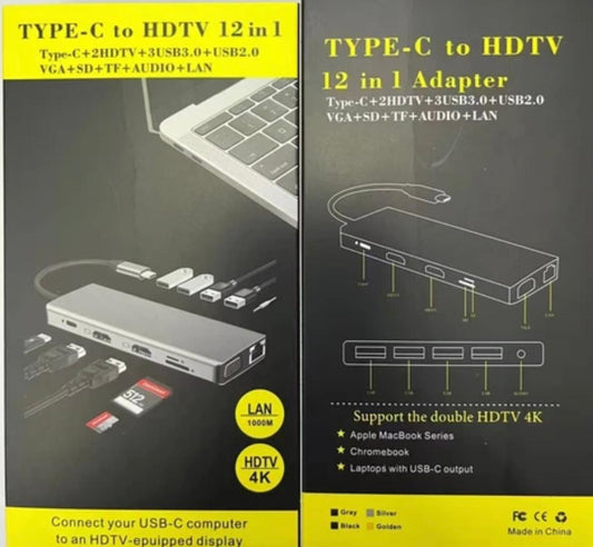 TYPE-C TO HDTV 12 IN 1