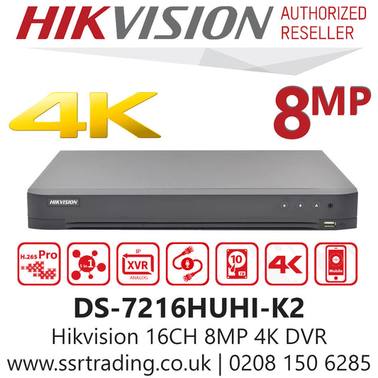 Hikvision Dvr DS-7216HUHI-K2 - 8MP - 16 PORT