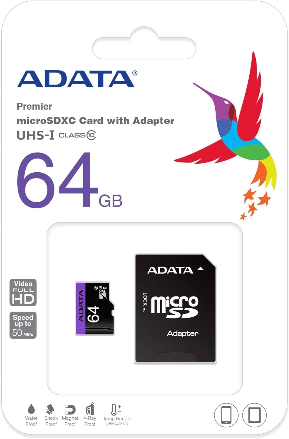 ADATA 64GB  microSDXC card with adapter