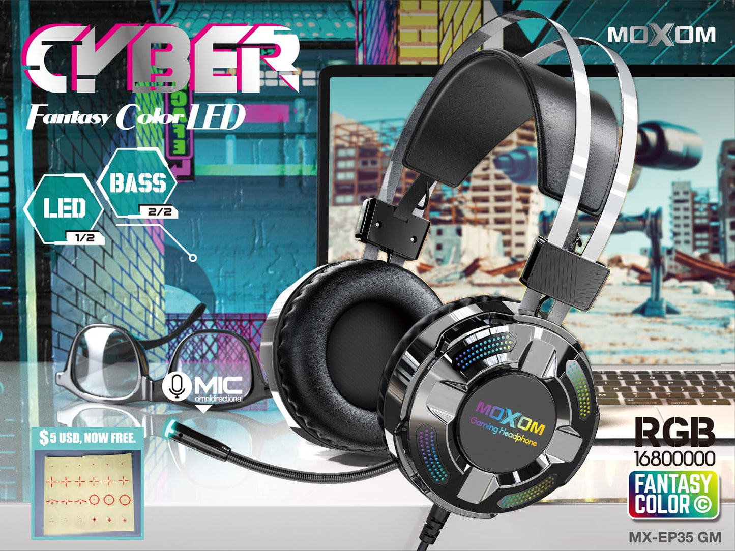 MOXOM GAMING HEADPHONE MX EP-35 GM