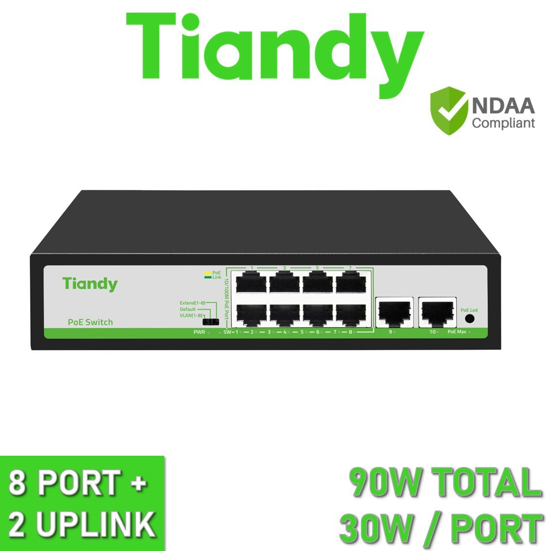 Tiandy Switch TC-P3S010 Spec:H/0820/AT/90